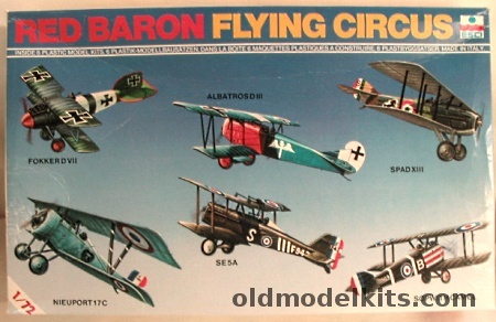 ESCI 1/72 Red Baron Flying Circus D-VII / Albatros D-III / Spad XIII / Sopwith Camel /SE-5A / Nieuport 17C, 9025 plastic model kit